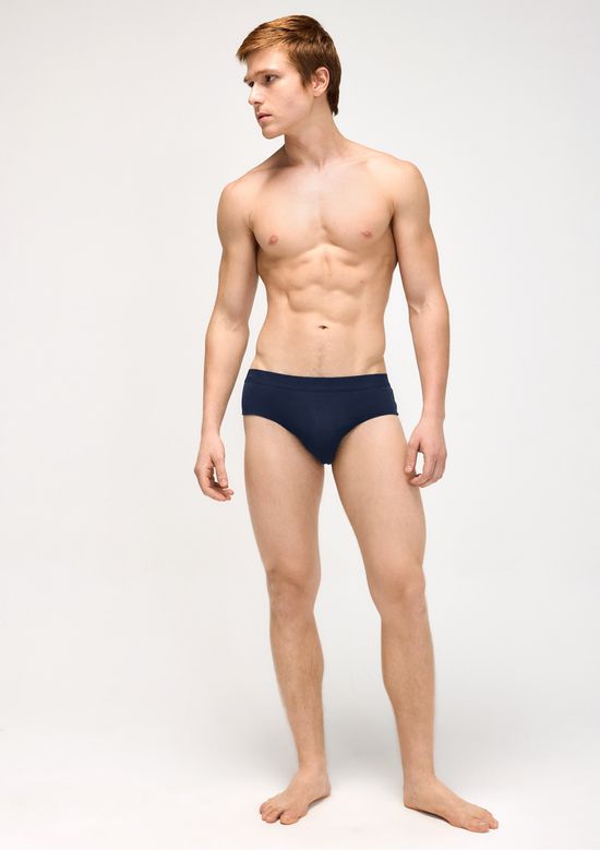 Foto do produto: Cueca Slip Em Algodão Com Elástico Personalizado - Azul