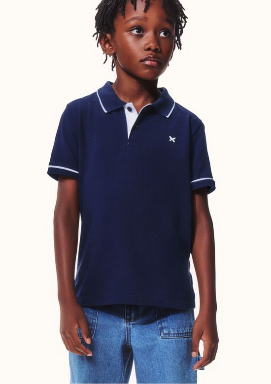 Foto do produto: Camisa Polo Básica Menino De Algodão Com Bordado  - Azul