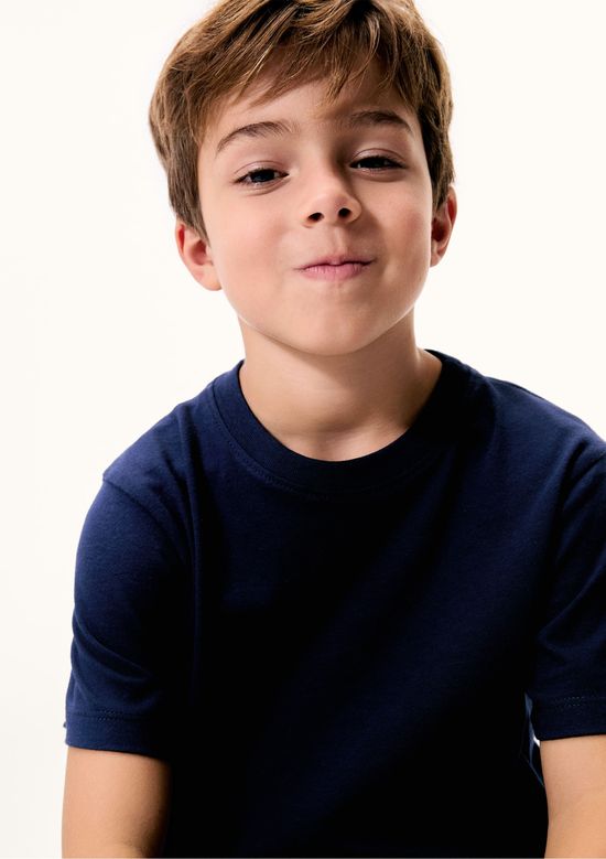 Foto do produto: Camiseta Básica Infantil Menino Manga Curta Slim - Azul