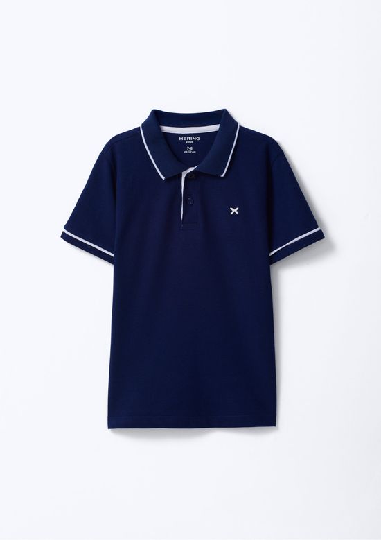 Foto do produto: Camisa Polo Básica Menino De Algodão Com Bordado  - Azul