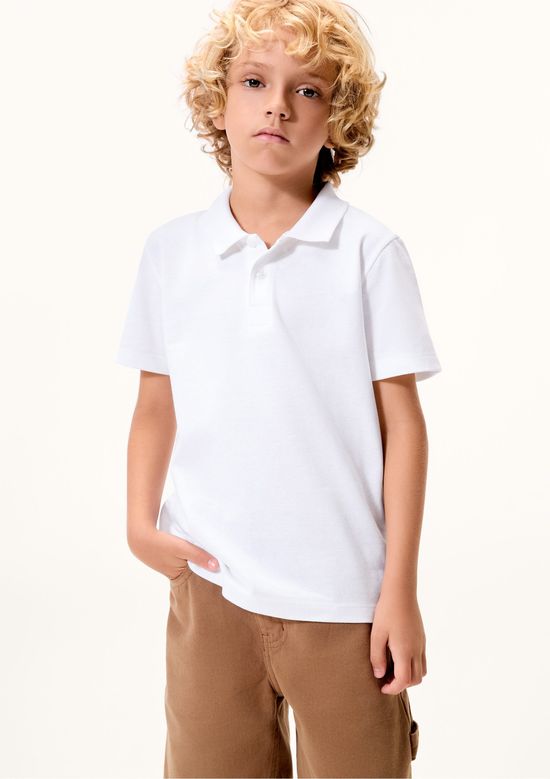 Foto do produto: Camisa Polo Infantil Menino Manga Curta Em Piquet - Branco