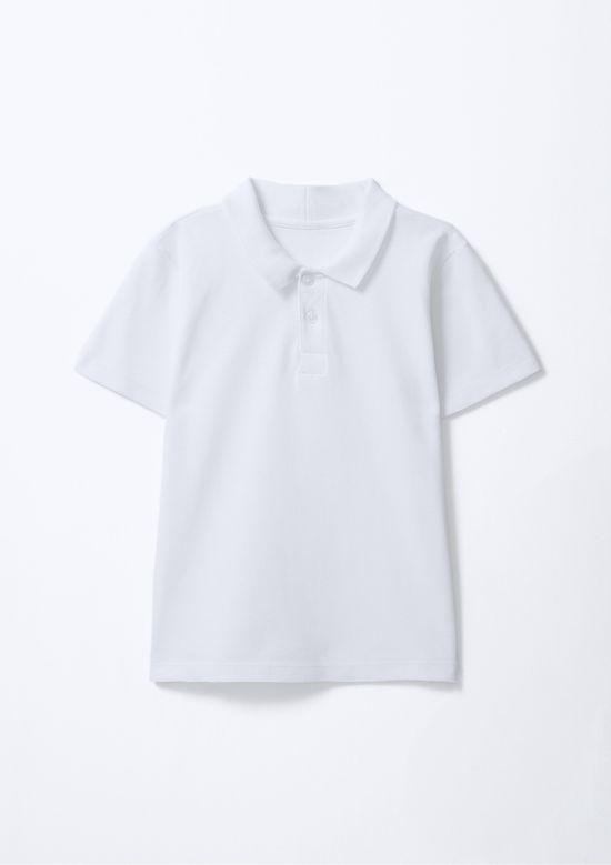Foto do produto: Camisa Polo Infantil Menino Manga Curta Em Piquet - Branco