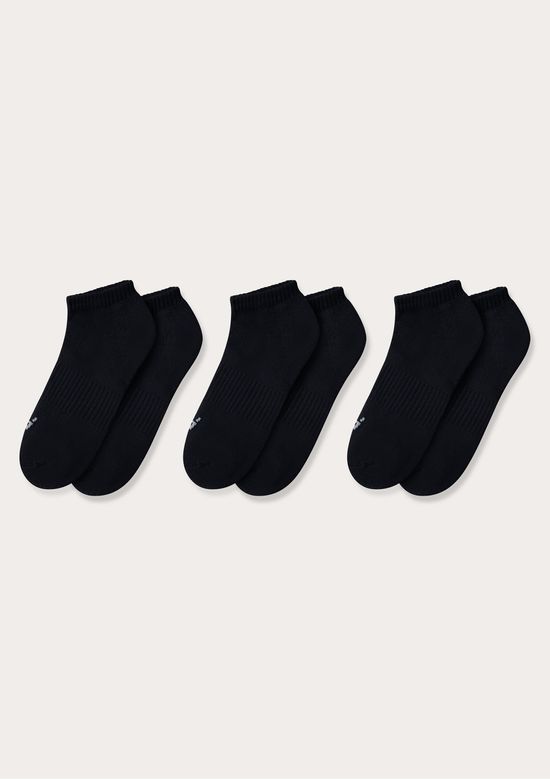 Foto do produto: Kit 3 Pares de Meia Esportiva Cano Curto - Preto