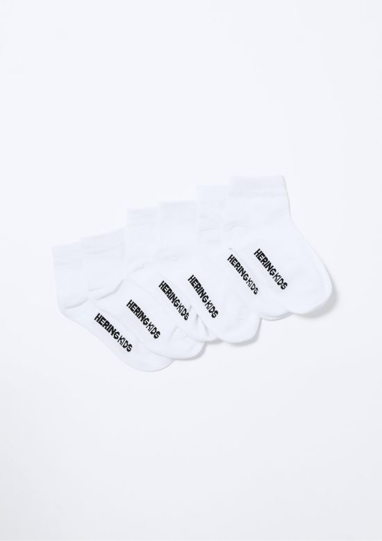 Foto do produto: Kit Com 3 Pares De Meia Infantil Unissex Cano Curto - Branco