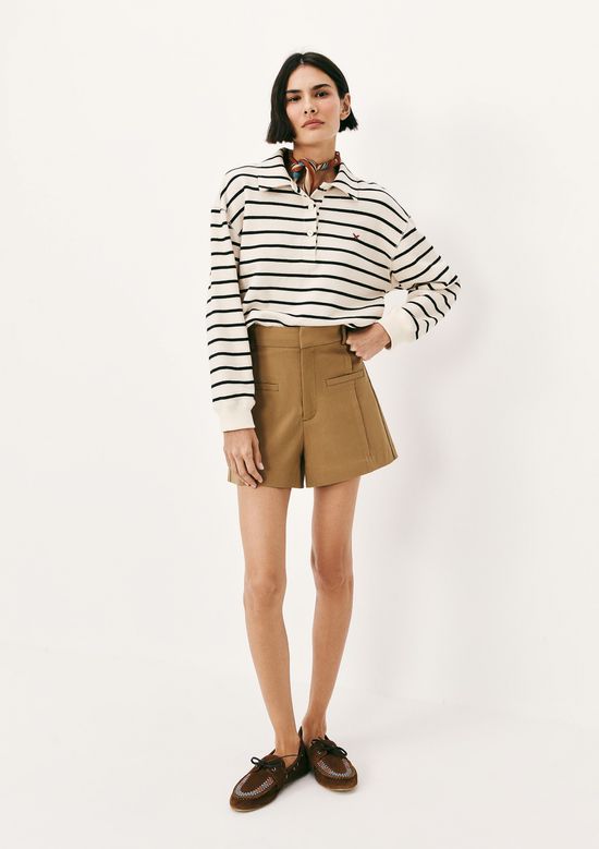 Foto do produto: Shorts Feminino Em Alfaiataria - Caqui
