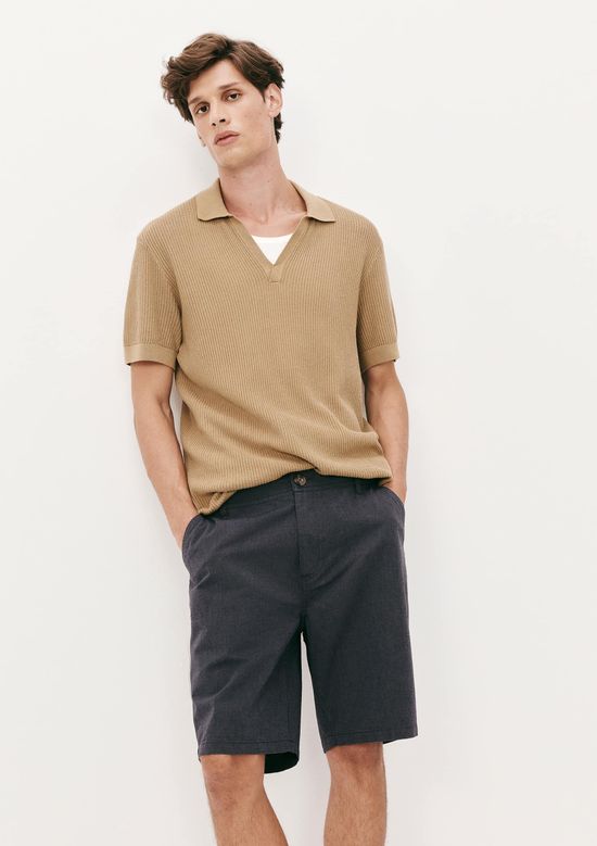 Foto do produto: Bermuda Básica Masculina Chino Em Tecido Fio Tinto - Cinza