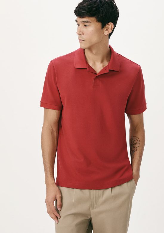Foto do produto: Camisa Polo Básica Masculina Regular Em Piquet - Vermelho