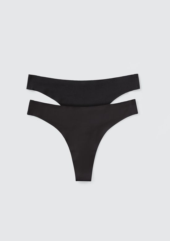 Foto do produto: Kit 2 Calcinhas Tanga Fio - Preto
