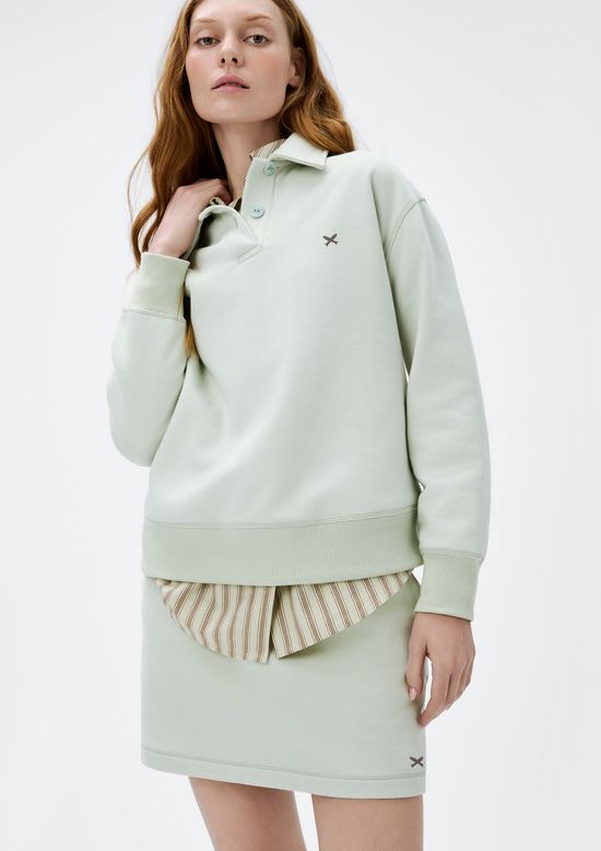 Foto do produto: Blusão Polo Feminino Em Moletom Peluciado - Verde