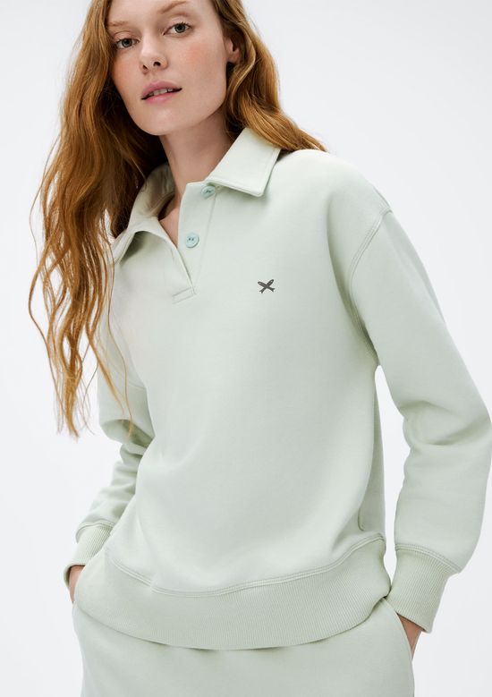 Foto do produto: Blusão Polo Feminino Em Moletom Peluciado - Verde