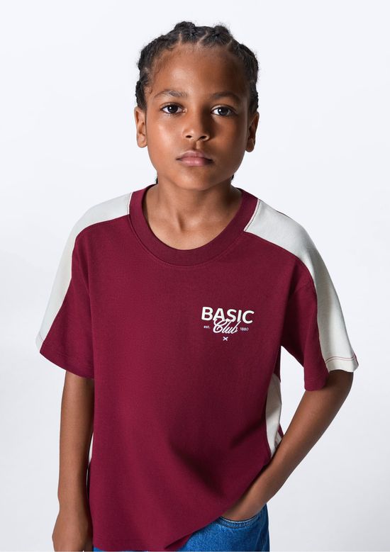 Foto do produto: Camiseta Infantil Menino Oversized Estampa em Silk - Vinho