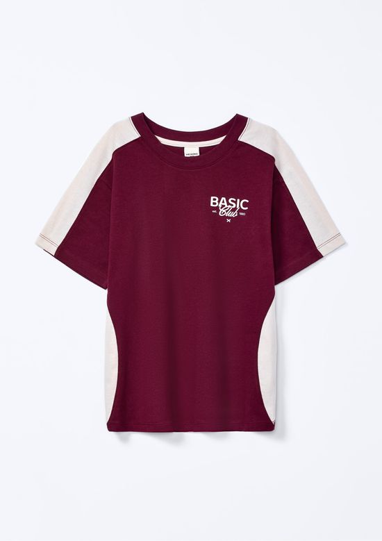 Foto do produto: Camiseta Infantil Menino Oversized Estampa em Silk - Vinho