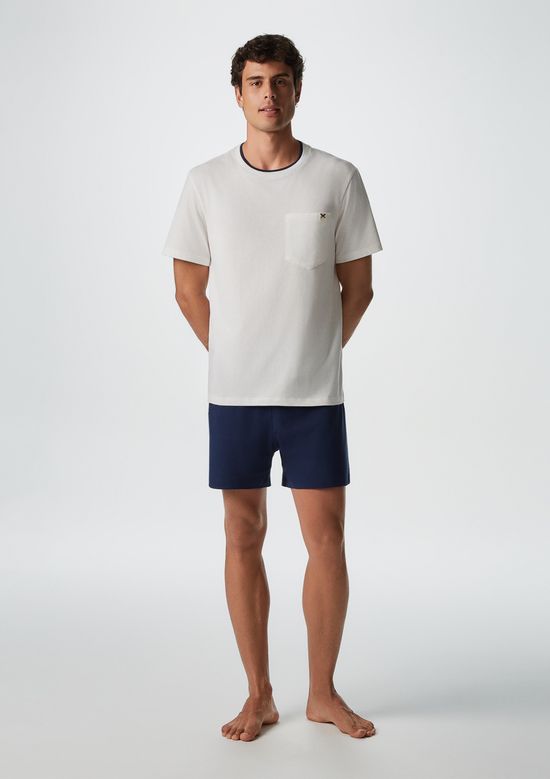 Foto do produto: Pijama Curto Masculino Com Bolso - Off white