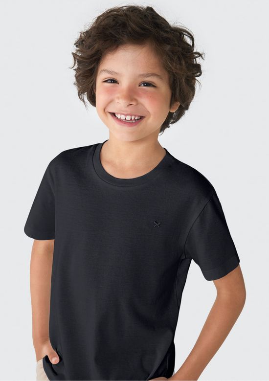 Foto do produto: Camiseta Básica Infantil Menino Manga Curta - Preto
