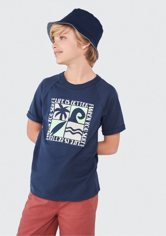Foto do produto: Camiseta Infantil Menino Raglan - Azul