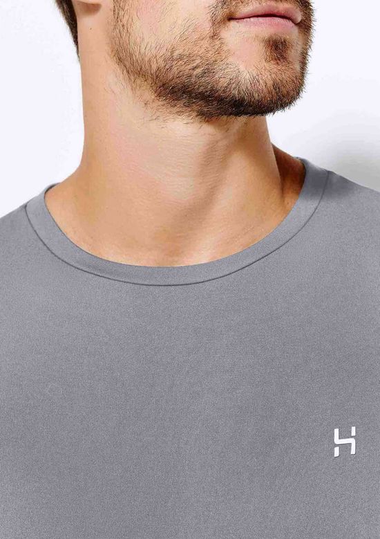 Foto do produto: Camiseta Esportiva Masculina Manga Curta Com Refletivo Easy Care - Cinza