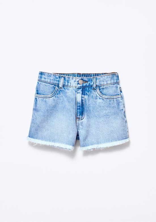 Foto do produto: Shorts Jeans Infantil Menina Barra Desfiada - Azul
