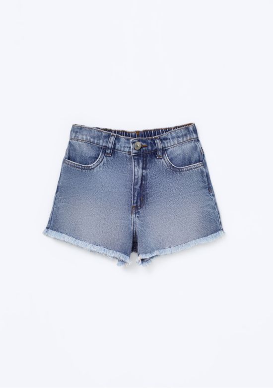 Foto do produto: Shorts Jeans Infantil Menina Barra Desfiada - Azul