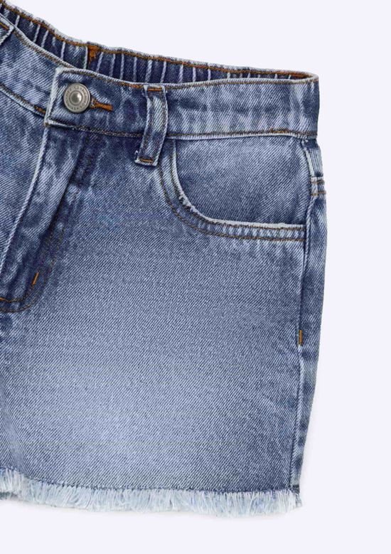 Foto do produto: Shorts Jeans Infantil Menina Barra Desfiada - Azul