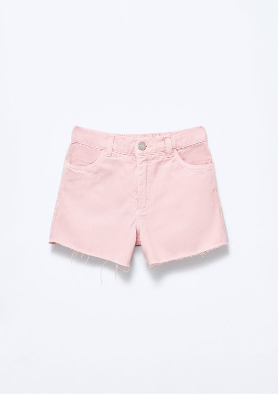 Foto do produto: Shorts Infantil Menina Barra Desfiada Em Sarja - Rosa