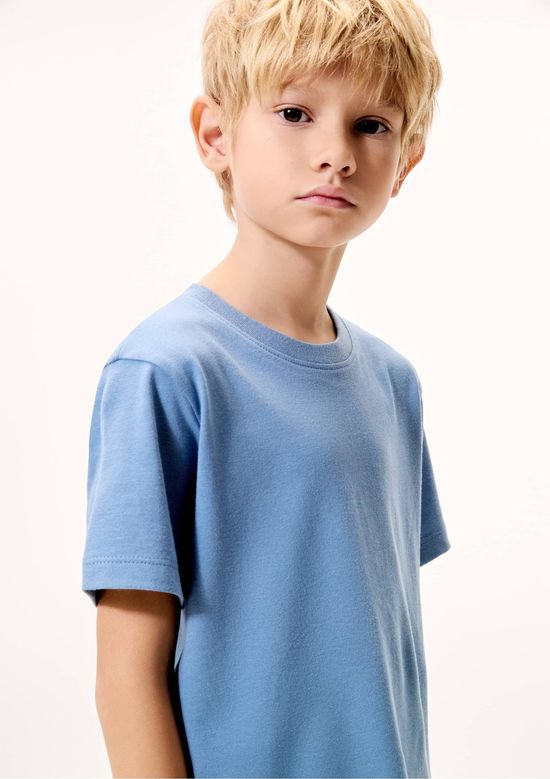 Foto do produto: Camiseta Básica Infantil Menino Manga Curta Slim - Azul