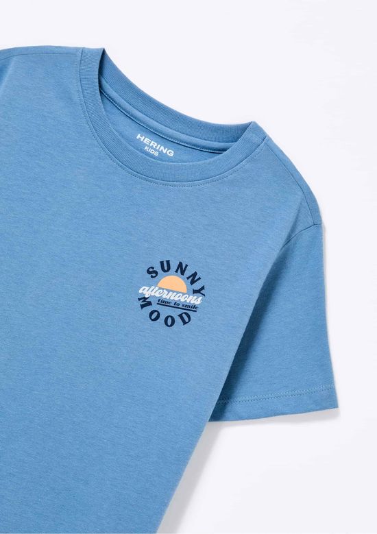 Foto do produto: Camiseta Infantil Menino Manga Curta Com Estampa - Azul