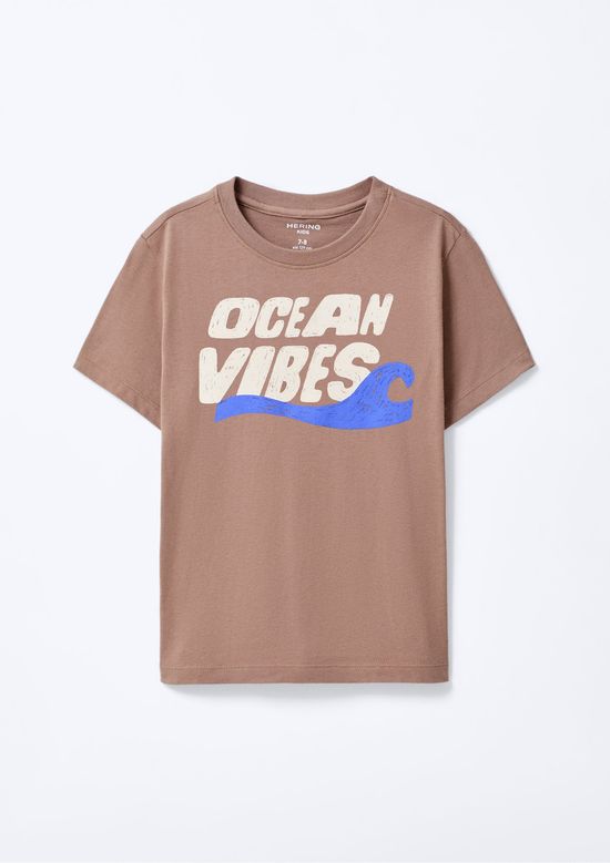 Foto do produto: Camiseta Infantil Menino Manga Curta Com Estampa - Marrom