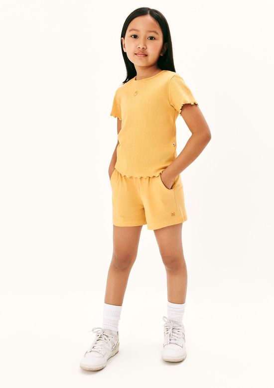 Foto do produto: Shorts Básico Infantil Menina Clochard Em Moletom - Amarelo