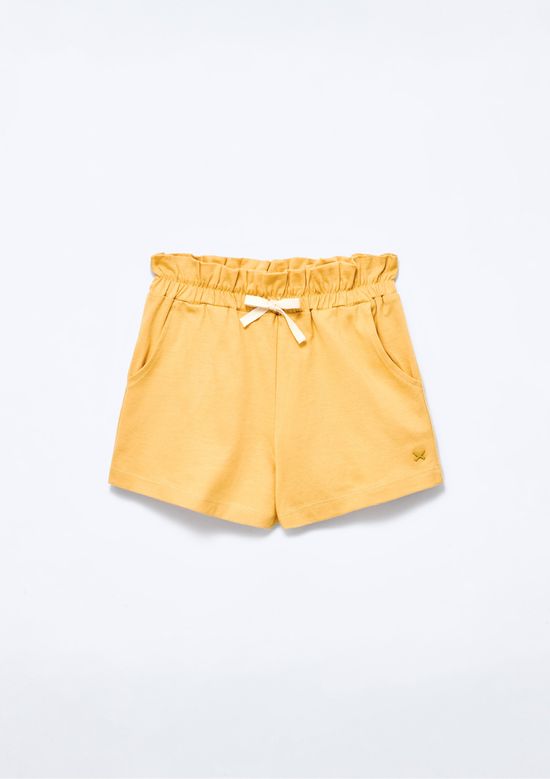 Foto do produto: Shorts Básico Infantil Menina Clochard Em Moletom - Amarelo