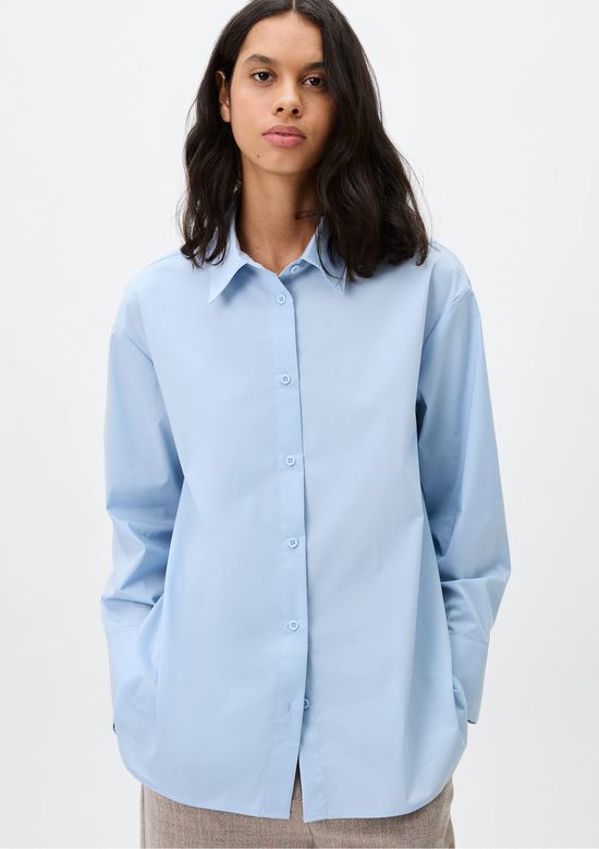 Foto do produto: Camisa Feminina Manga Longa Em Popeline - Azul