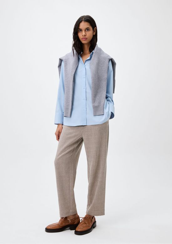 Foto do produto: Camisa Feminina Manga Longa Em Popeline - Azul