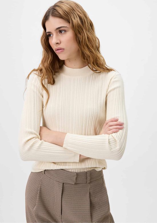 Foto do produto: Blusa Feminina Manga Longa Em Tricô - Creme