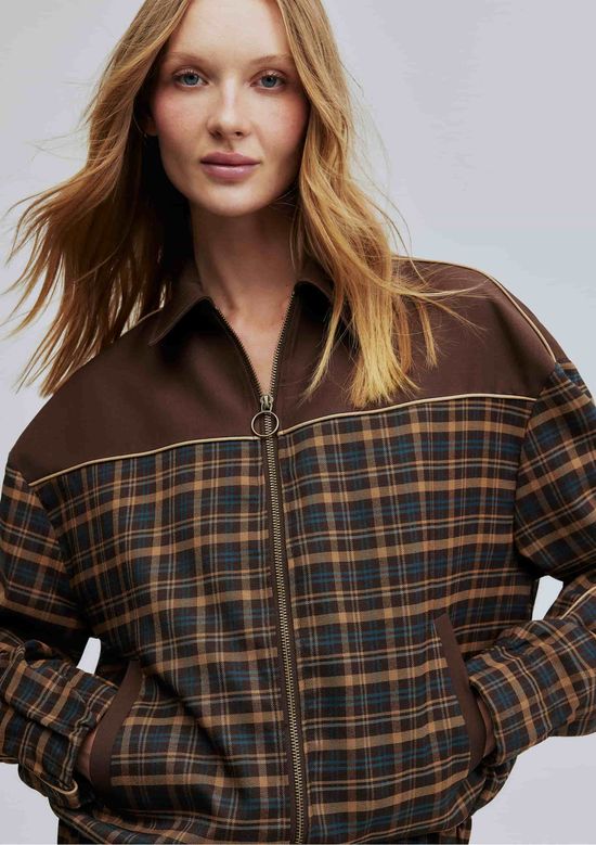 Foto do produto: Jaqueta Bomber Unissex Xadrez Hering + Welcome - Marrom