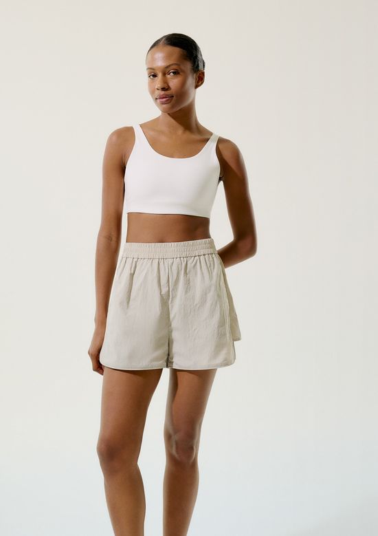 Foto do produto: Shorts Esportivo Feminino Cós Elástico - Creme