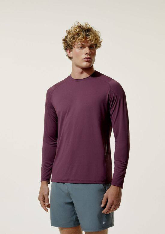Foto do produto: Camiseta Esportiva Masculina Manga Longa Com Refletivo - Vinho
