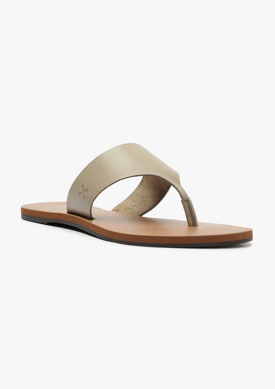 Foto do produto: Sandália Rasteira Feminina Couro - Cinza