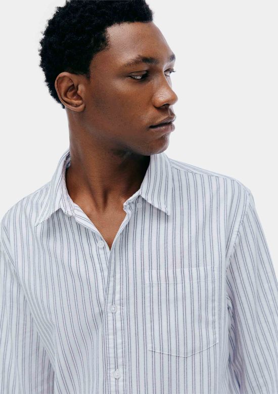 Foto do produto: Camisa Masculina Manga Longa Fio Tinto Listrada - Branco