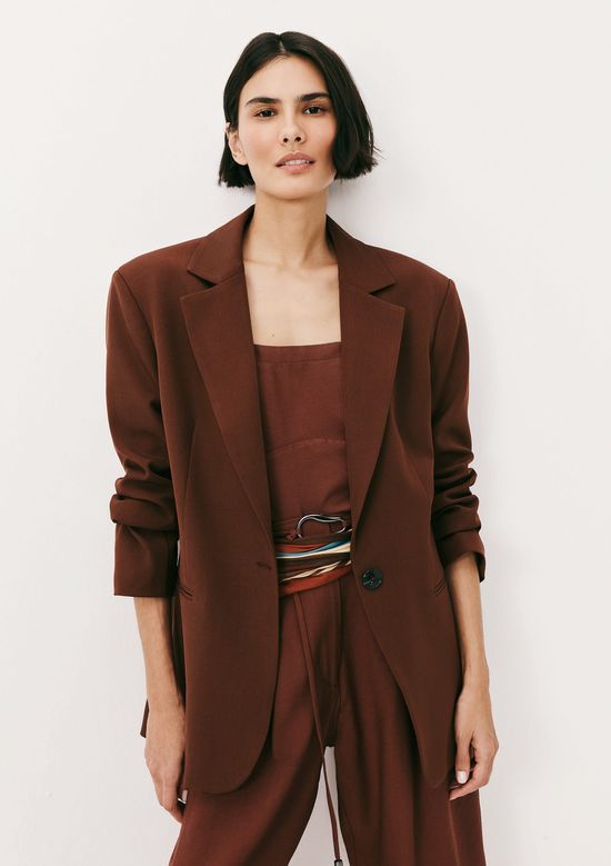 Foto do produto: Blazer Feminino Regular Em Crepe - Marrom