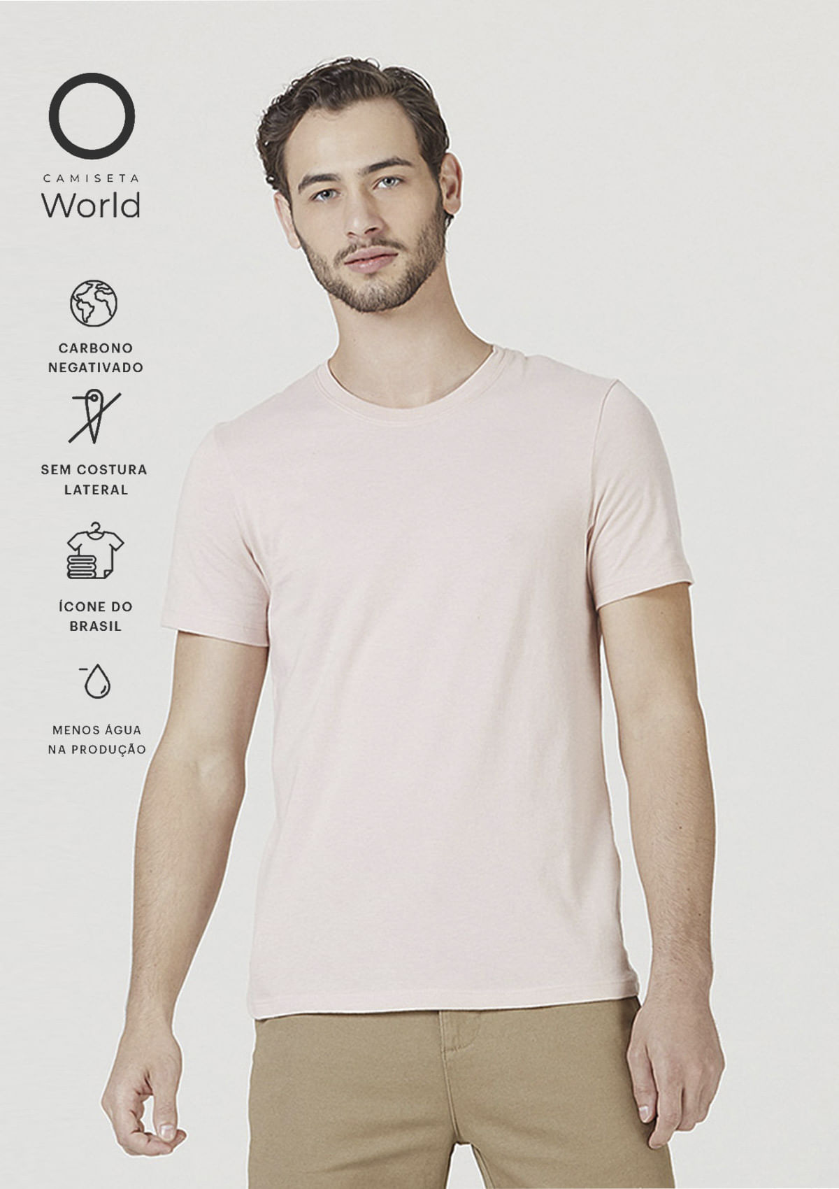 Camiseta Masculina Manga Curta World Slim Hering Store