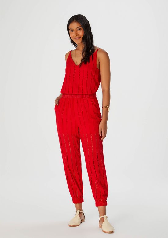 Foto do produto: Regata Feminina Alças Finas Em Laise - Vermelho