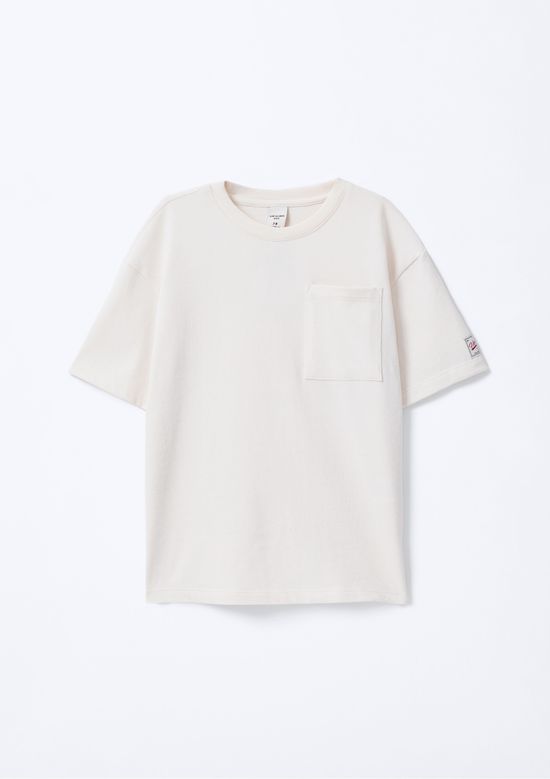 Foto do produto: Camiseta Infantil Menino Oversized Com Bolso - Off white
