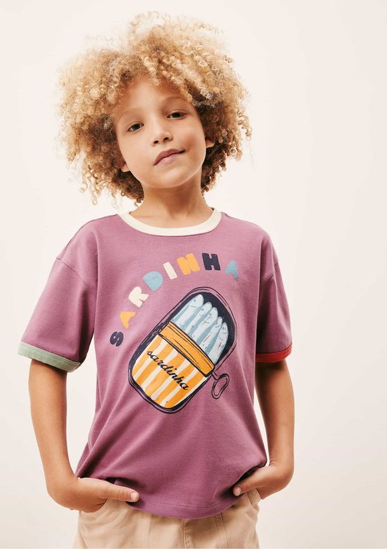 Foto do produto: Camiseta Infantil Unissex Com Estampa Hering Kids + Renata Vanzetto - Roxo