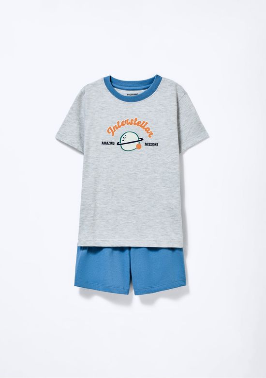 Foto do produto: Pijama Infantil Menino Curto Com Estampa - Cinza