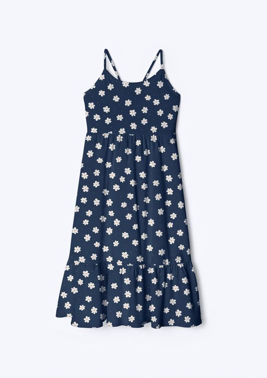 Foto do produto: Vestido Infantil Midi Com Alças Finas - Azul