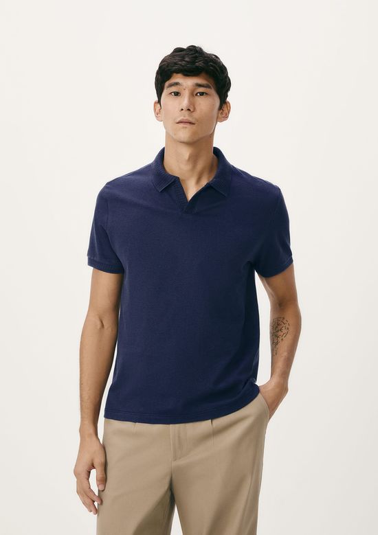 Foto do produto: Camisa Polo Masculina Manga Curta Texturizada - Azul