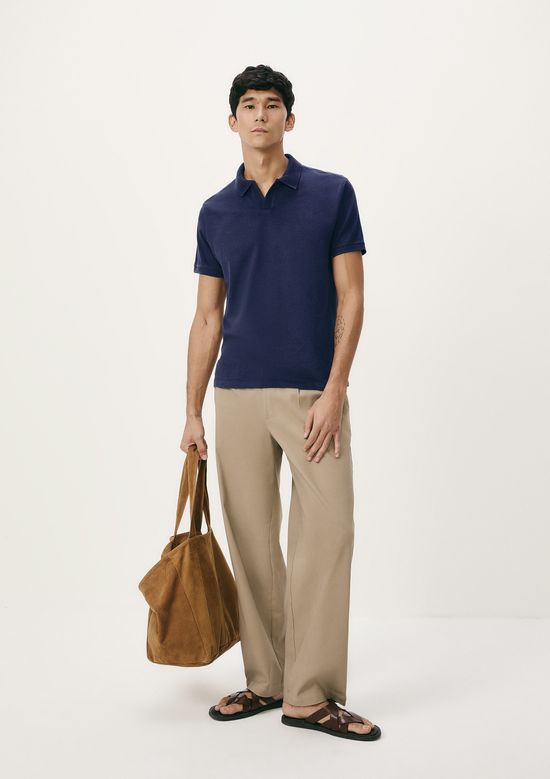 Foto do produto: Camisa Polo Masculina Manga Curta Texturizada - Azul