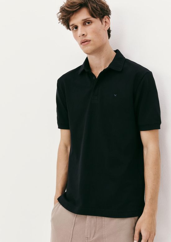 Foto do produto: Camisa Polo Masculina Em Piquet Pima - Preto