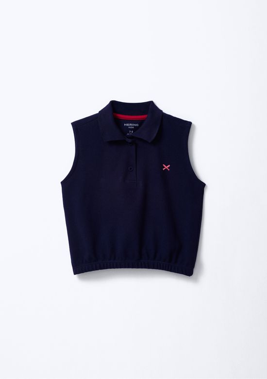 Foto do produto: Camisa Polo Infantil Menina Bordada - Azul
