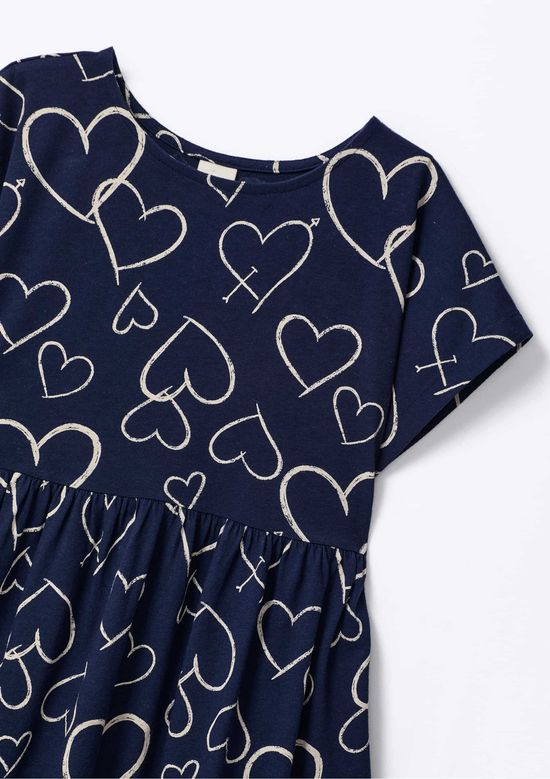 Foto do produto: Vestido Curto Infantil Estampado Em Algodão - Azul