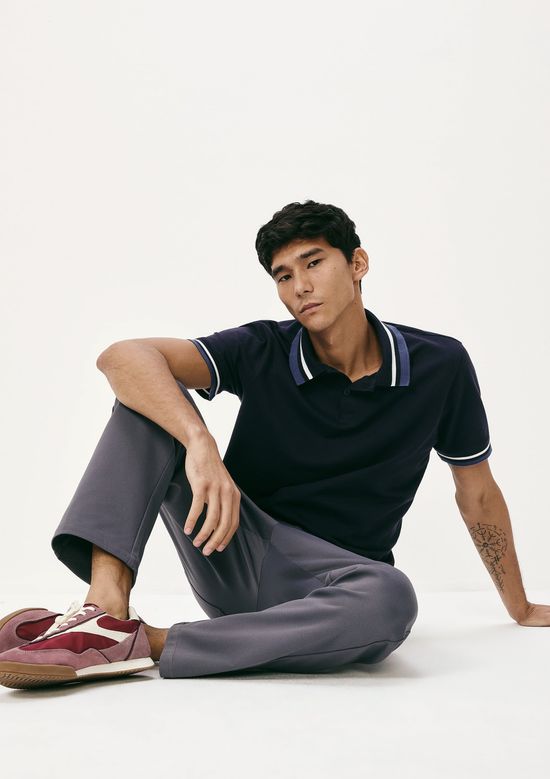 Foto do produto: Camisa Polo Masculina Manga Curta Com Retilínea - Azul
